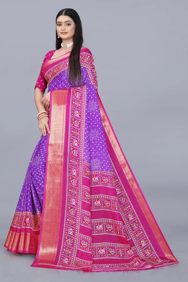Purple_Dola_Silk_Saree_With_Unstitched_Blouse_For_Women