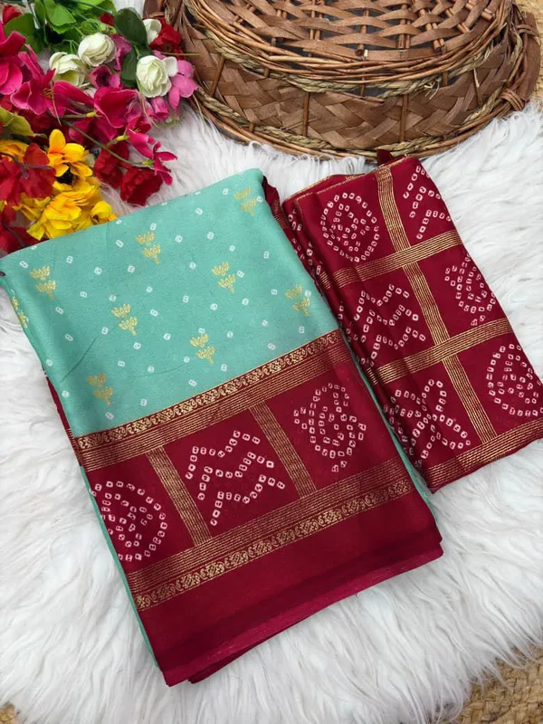 Sea_Green_Moss_Silk_Saree_With_Unstitched_Blouse_For_Women