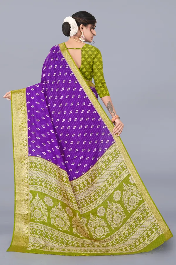 Purple_Dola_Silk_Saree_With_Unstitched_Blouse_For_Women