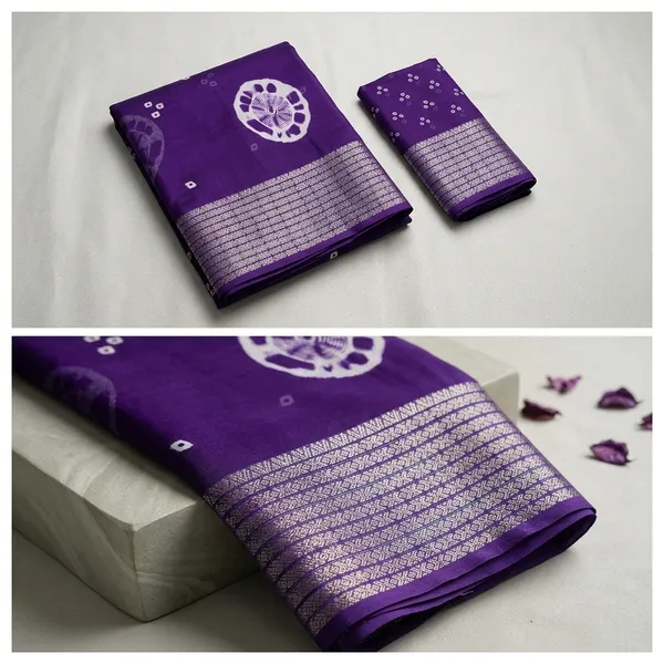 Purple_Georgette_Saree_With_Unstitched_Blouse_For_Women