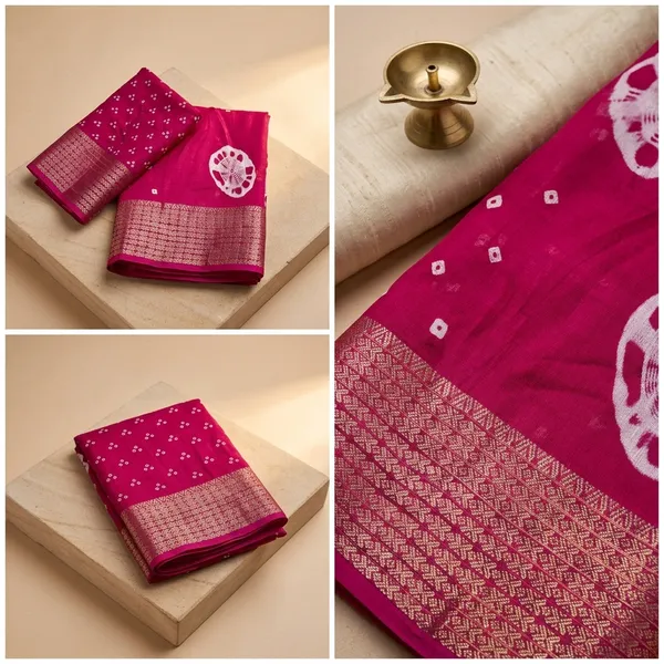 Pink_Georgette_Saree_With_Unstitched_Blouse_For_Women