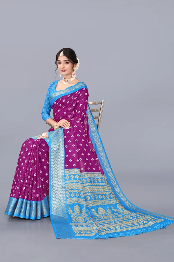 Wine_Dola_Silk_Saree_With_Unstitched_Blouse_For_Women