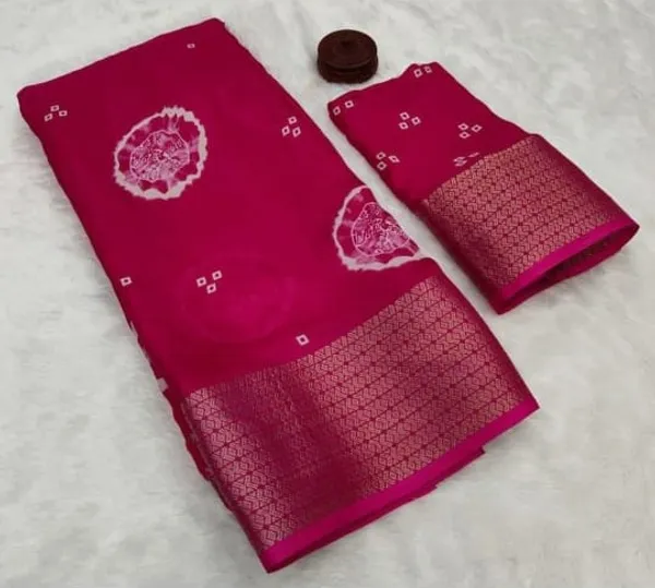 Pink_Georgette_Saree_With_Unstitched_Blouse_For_Women