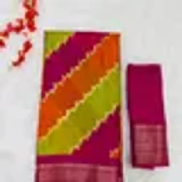 Wine_Georgette_Foil_Saree_With_Unstitched_Blouse_For_Women