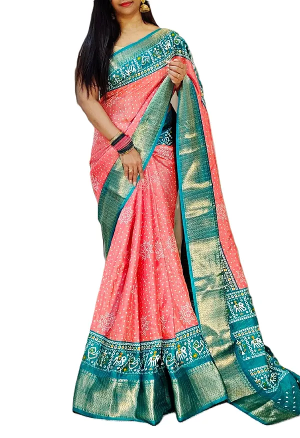 Pink_Dola_Silk_Saree_With_Unstitched_Blouse_For_Women