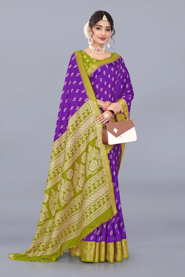 Purple_Dola_Silk_Saree_With_Unstitched_Blouse_For_Women