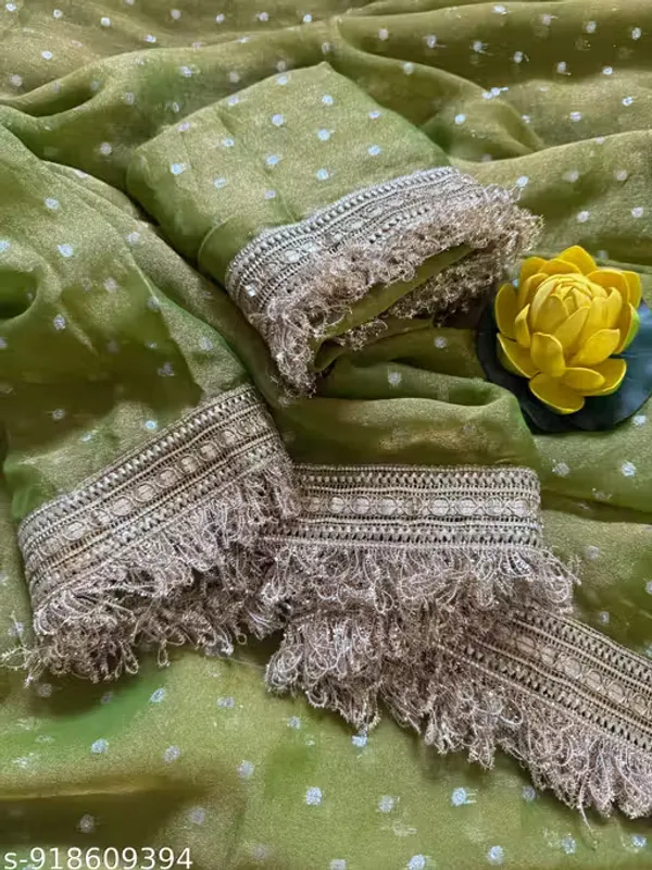 Gorgeous_Green_Moss_Foil_Butti_Party_Wear_Sanaya_Saree
