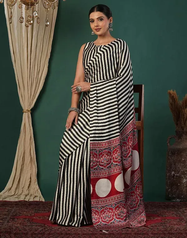 Multicolor_Japan_Satin_Saree_With_Unstitched_Blouse_For_Women