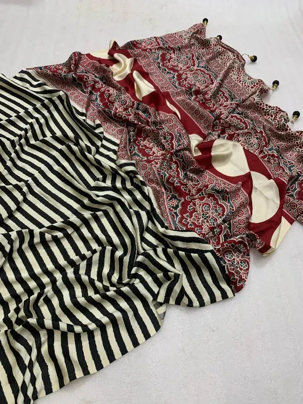 Multicolor_Japan_Satin_Saree_With_Unstitched_Blouse_For_Women