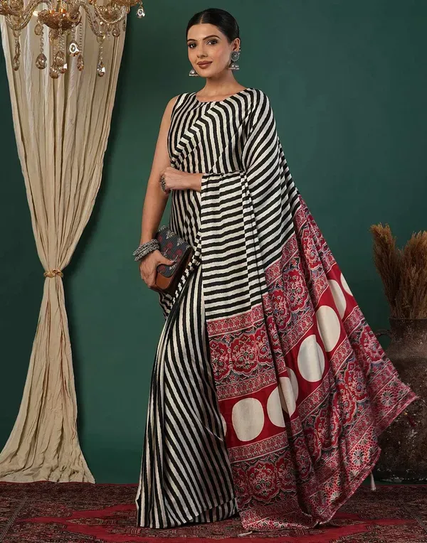 Multicolor_Japan_Satin_Saree_With_Unstitched_Blouse_For_Women