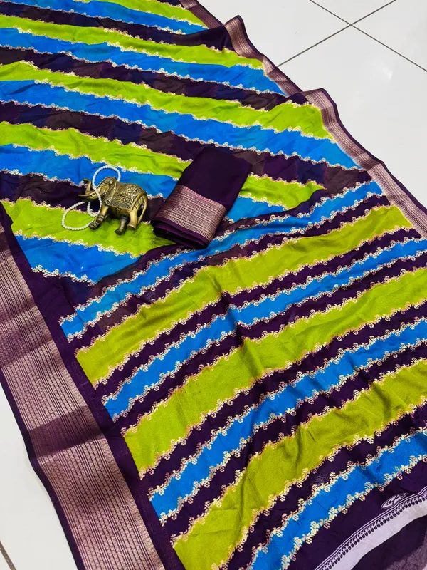 Wine_Georgette_Foil_Saree_With_Unstitched_Blouse_For_Women