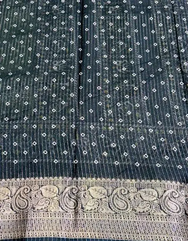 Pista_Green_Dola_Silk_Saree_With_Unstitched_Blouse_For_Women