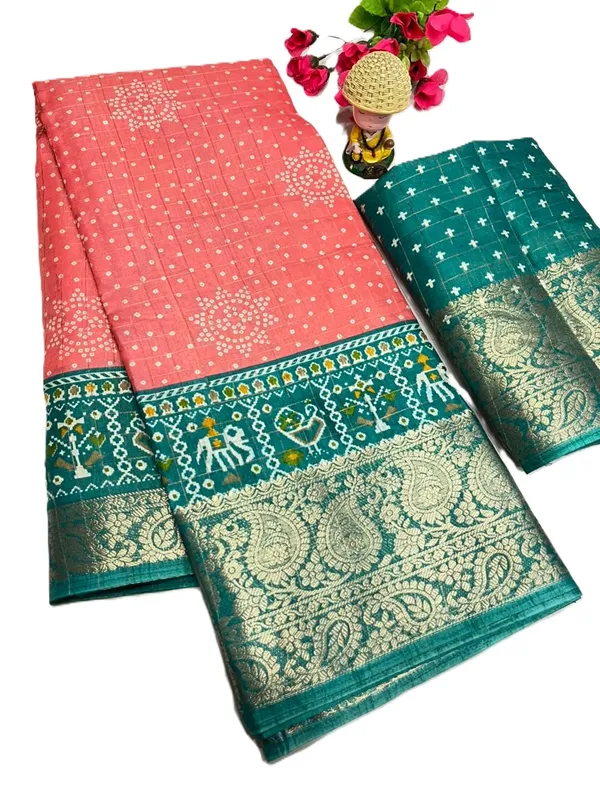 Pink_Dola_Silk_Saree_With_Unstitched_Blouse_For_Women