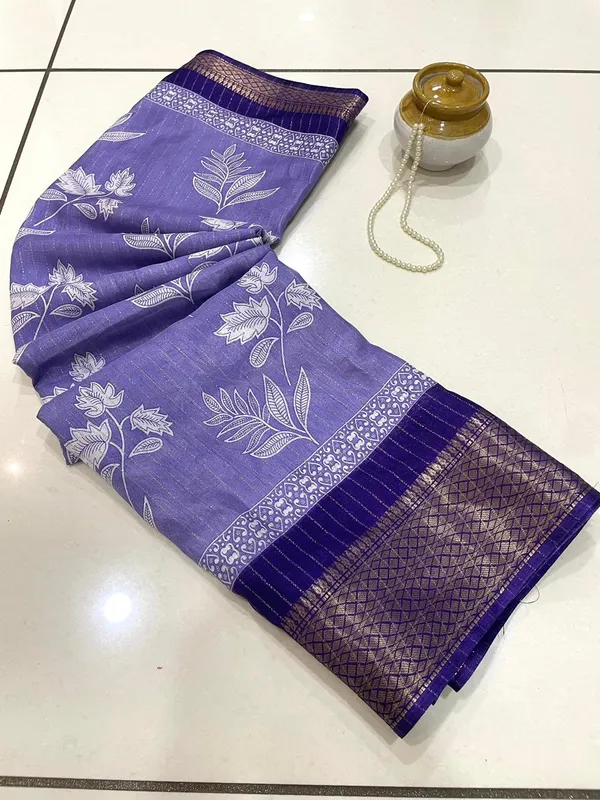 Lovender_Dola_Silk_Saree_With_Unstitched_Blouse_For_Women
