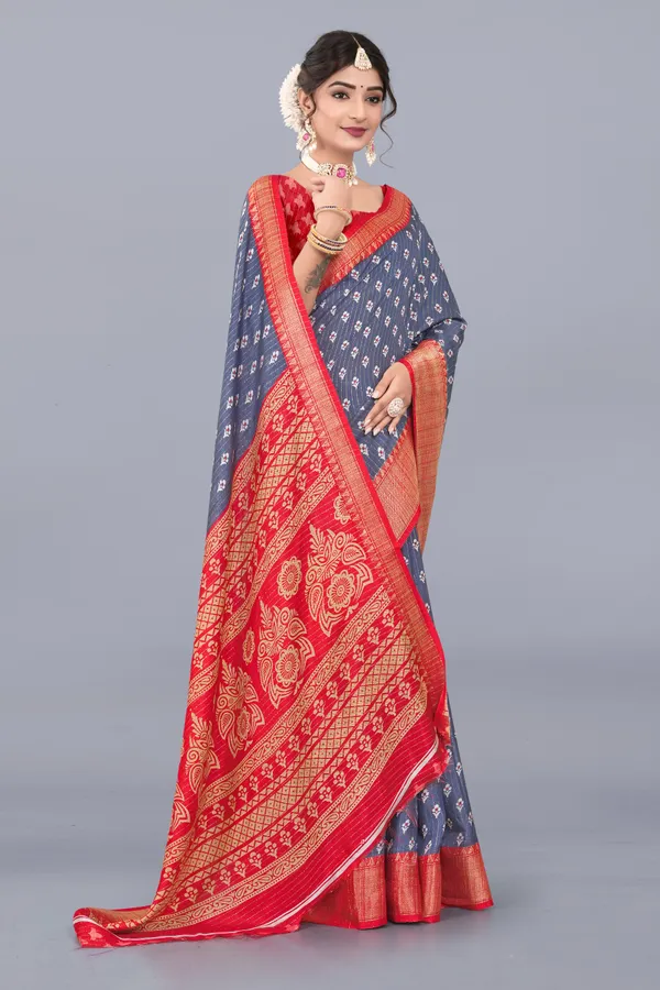 Grey_Dola_Silk_Saree_With_Unstitched_Blouse_For_Women