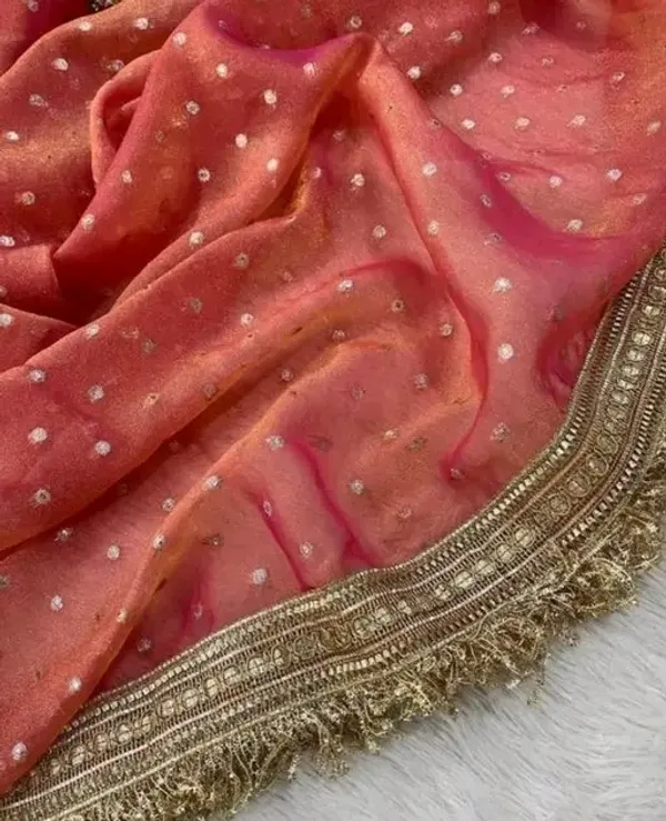 Premium_Gajri_Moss_Foil_Butti_Saree_with_Heavy_Kundan_Border