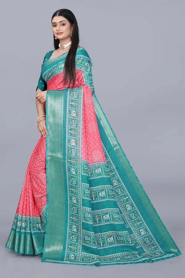 Pink_Dola_Silk_Saree_With_Unstitched_Blouse_For_Women