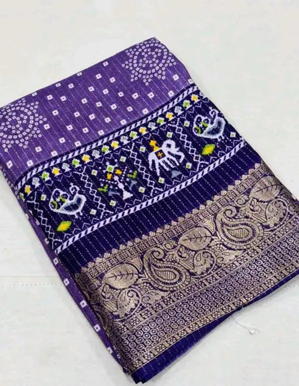 Lovender_Dola_Silk_Saree_With_Unstitched_Blouse_For_Women