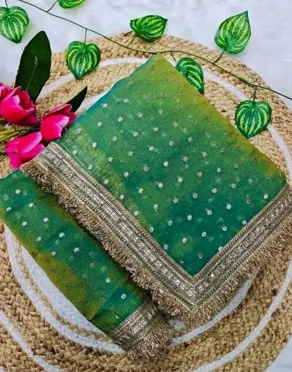 Sanaya_C-Green_Festive_Moss_Saree_featuring_Elegant_Foil_Butti_Work