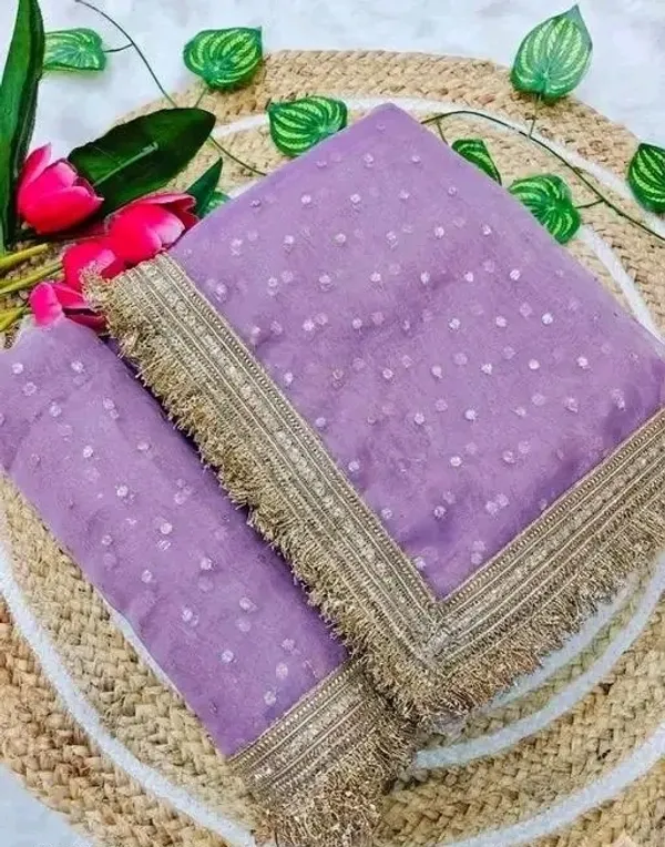 Sanaya_Lavender_Festive_Moss_Saree_featuring_Elegant_Foil_Butti_Work