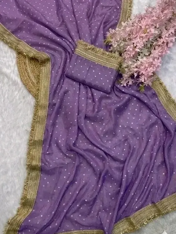 Sanaya_Lavender_Festive_Moss_Saree_featuring_Elegant_Foil_Butti_Work