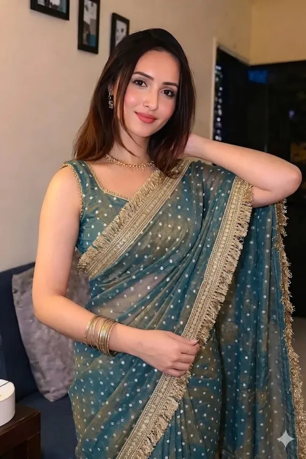 Sanaya_Sky_Blue_Festive_Moss_Saree_featuring_Elegant_Foil_Butti_Work