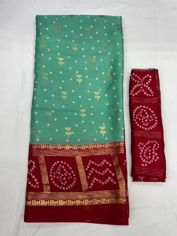 Sea_Green_Moss_Silk_Saree_With_Unstitched_Blouse_For_Women