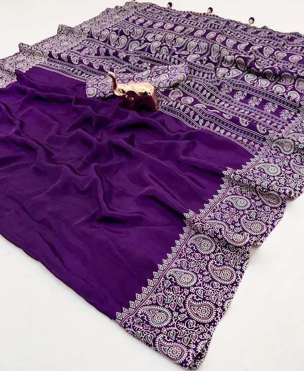Purple_Japan_Satin_Saree_With_Unstitched_Blouse_For_Women