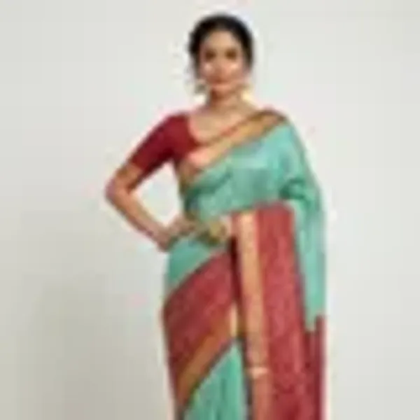 Sea_Green_Moss_Silk_Saree_With_Unstitched_Blouse_For_Women