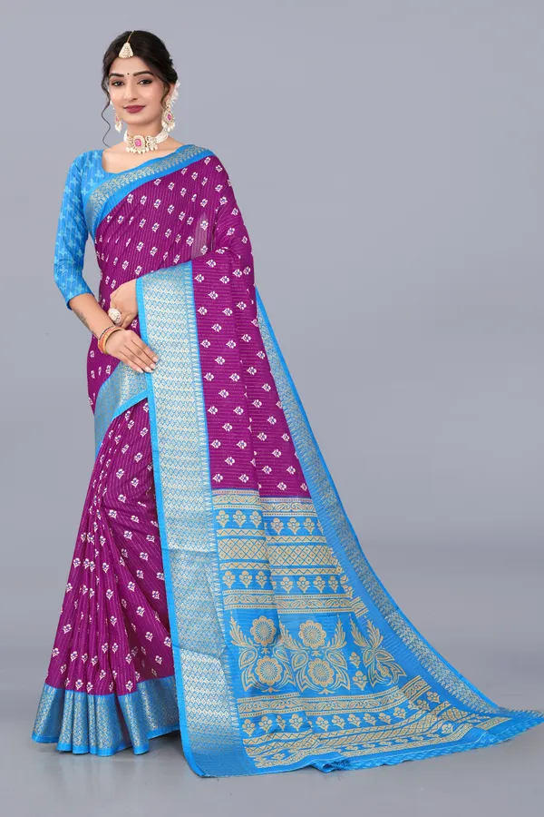 Wine_Dola_Silk_Saree_With_Unstitched_Blouse_For_Women