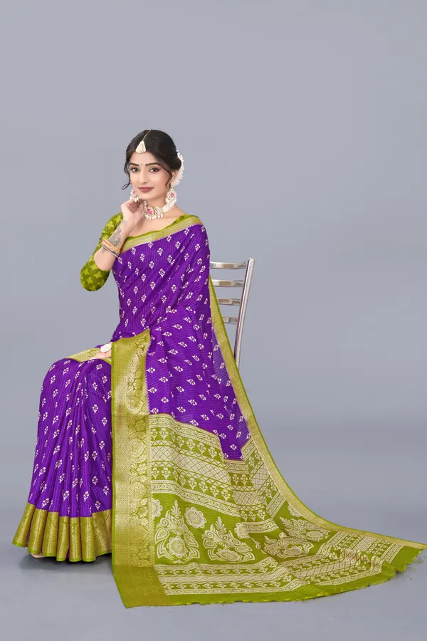 Purple_Dola_Silk_Saree_With_Unstitched_Blouse_For_Women