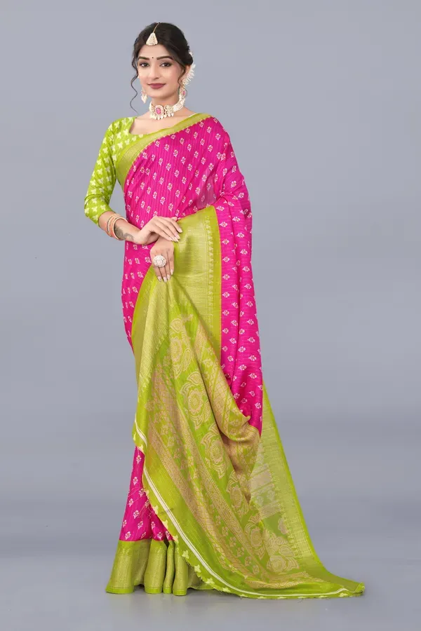 Rani_Dola_Silk_Saree_With_Unstitched_Blouse_For_Women