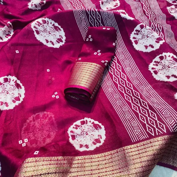 Pink_Georgette_Saree_With_Unstitched_Blouse_For_Women