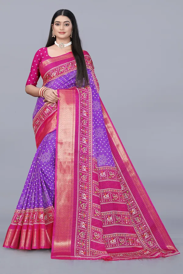 Purple_Dola_Silk_Saree_With_Unstitched_Blouse_For_Women