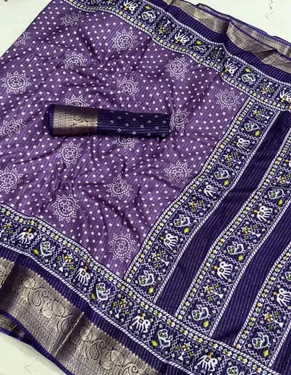 Lovender_Dola_Silk_Saree_With_Unstitched_Blouse_For_Women