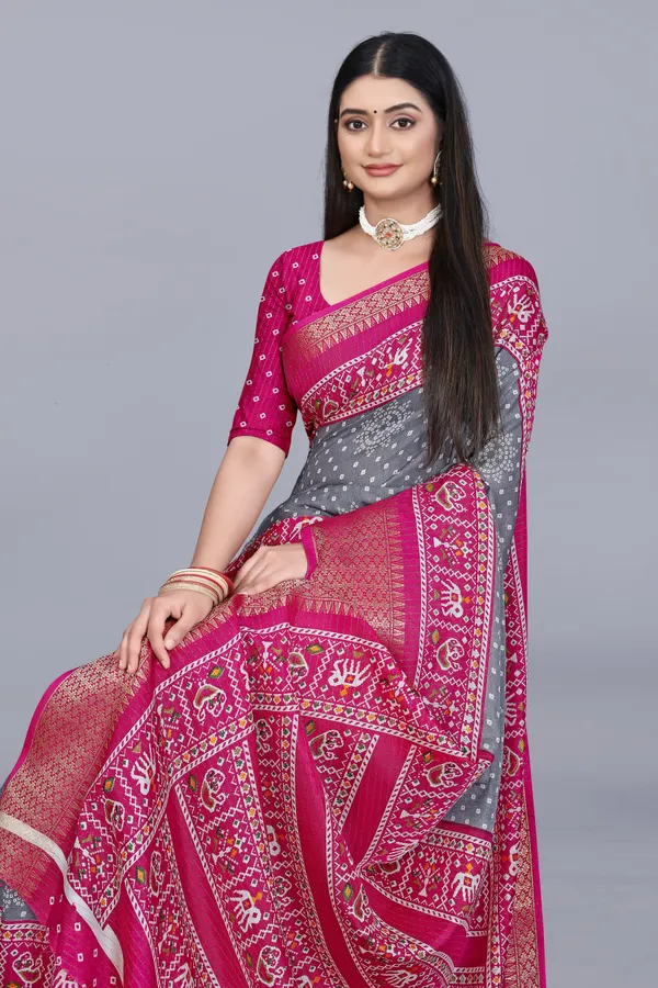 Grey_Dola_Silk_Saree_With_Unstitched_Blouse_For_Women