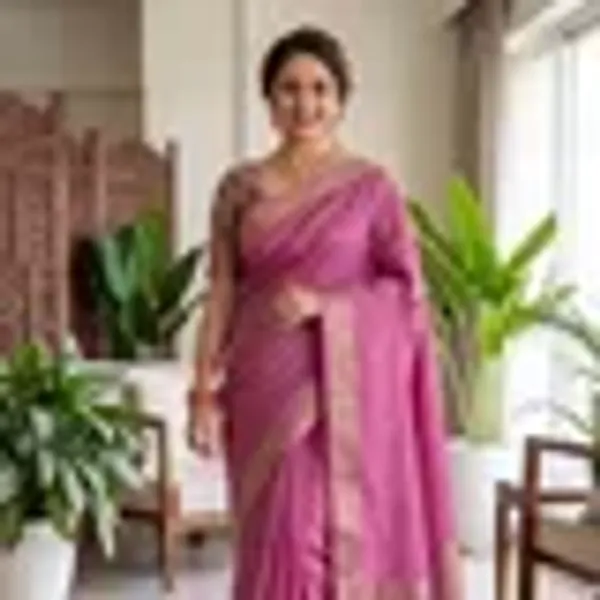 Navy_Blue_Cotton_Chex_Saree_With_Unstitched_Blouse_For_Women