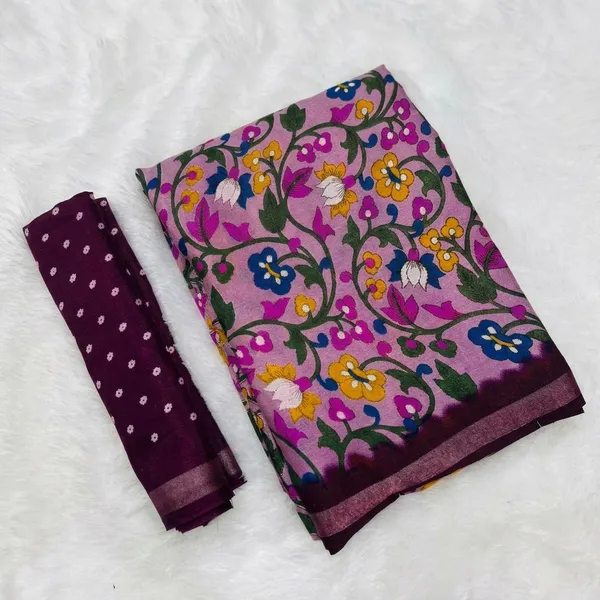 Pink_Malmal_Cotton_Saree_With_Unstitched_Blouse_For_Women