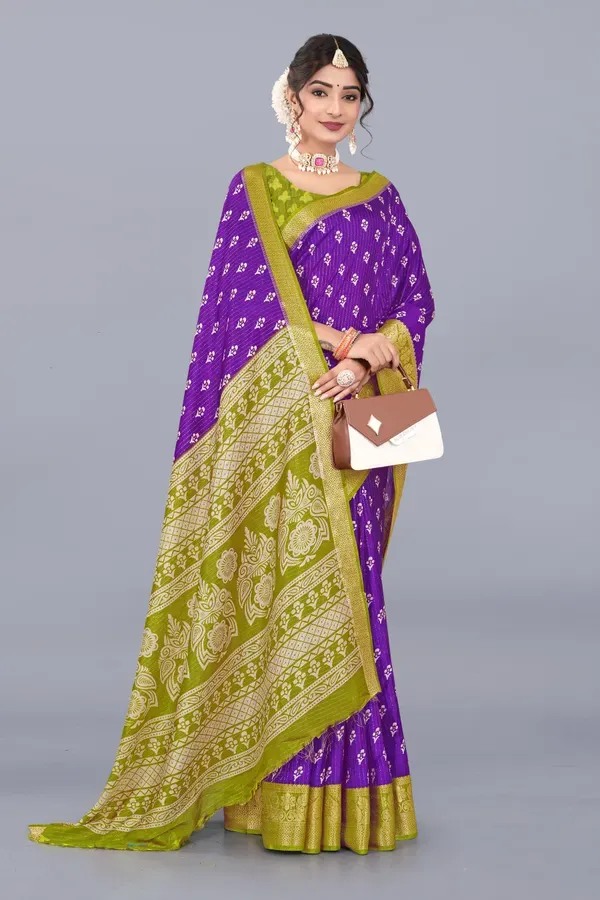 Purple_Dola_Silk_Saree_With_Unstitched_Blouse_For_Women