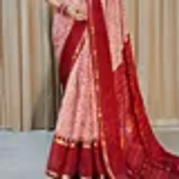 Pink_Cotton_Chex_Saree_With_Unstitched_Blouse_For_Women