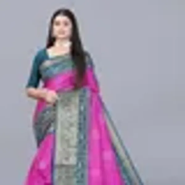 Pink_Dola_Silk_Saree_With_Unstitched_Blouse_For_Women