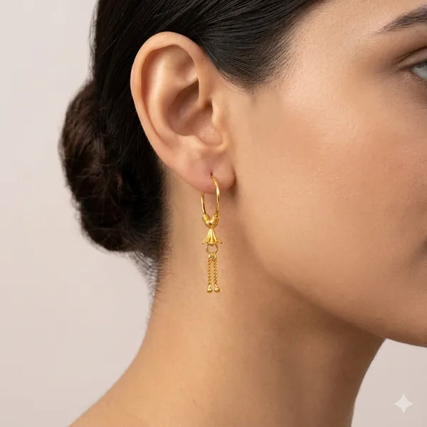 Gold_Bronze_Chain_Linked_Bali_Earrings_For_Women
