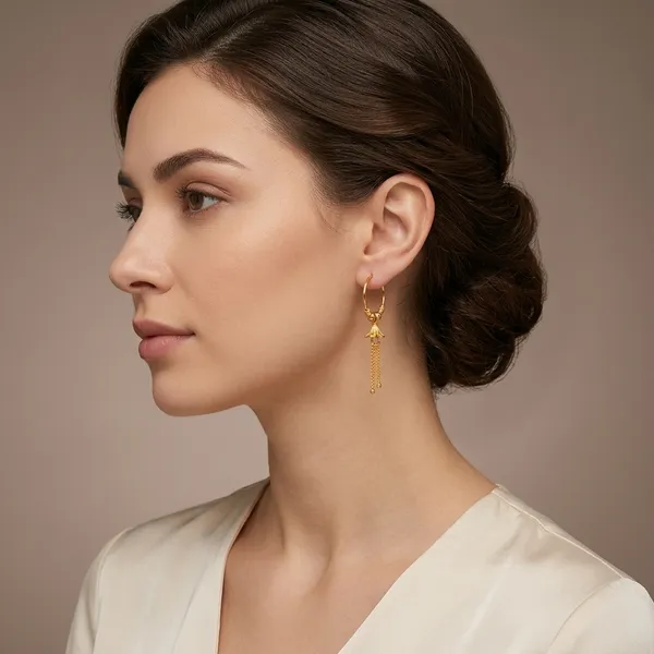 Gold_Bronze_Chain_Linked_Bali_Earrings_For_Women
