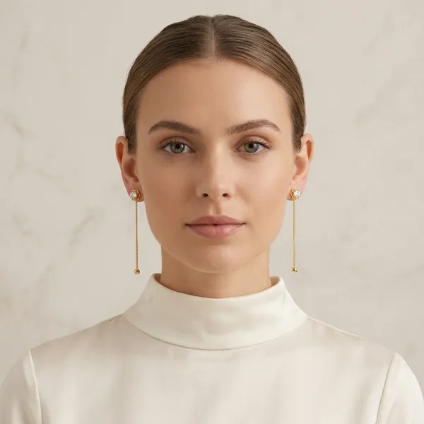 Gold_Bronze_Cz_White_Stone_2-In-1_Drop_Earrings_For_Women