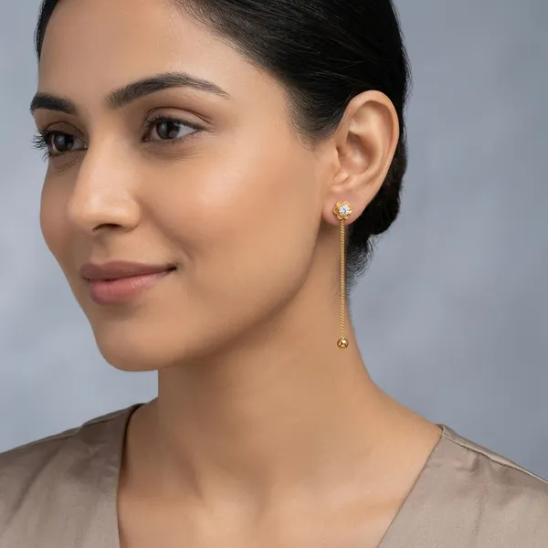 Gold_Bronze_Cz_White_Stone_2-In-1_Drop_Earrings_For_Women