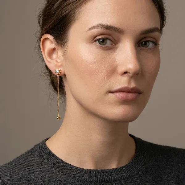 Gold_Bronze_Cz_White_Stone_2-In-1_Drop_Earrings_For_Women
