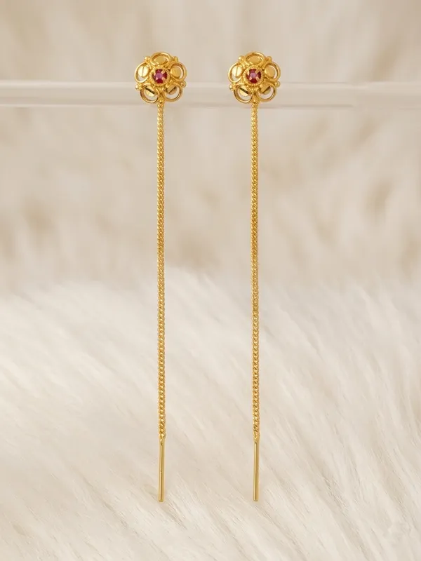 Gold_Bronze_Flower_Sui_Dhaga_Earrings_For_Women