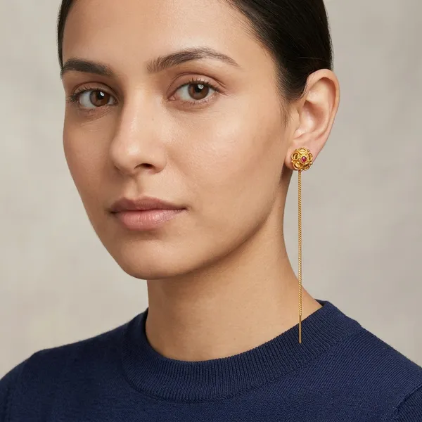 Gold_Bronze_Flower_Sui_Dhaga_Earrings_For_Women