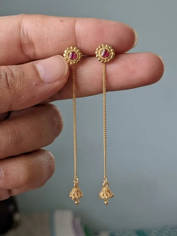 Gold_Bronze_Pink_Crystal_Beads_Jhumki_Sui_Dhaga_Earrings_For_Women