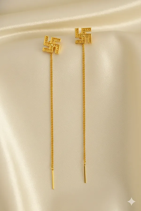 Gold_Bronze_Swastik_Design_Sui_Dhaga_Earrings_For_Women
